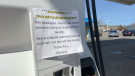 A sign at an Ottawa gas station, telling customers they must pre-pay for gas following a number of fuel thefts. (Natalie van Rooy/CTV News Ottawa)