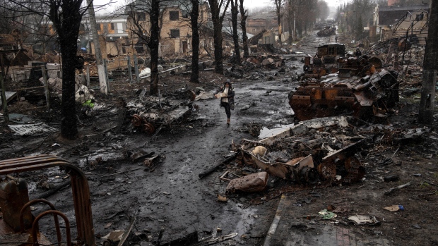 Ukraine accuses Russia of massacre, city strewn with bodies