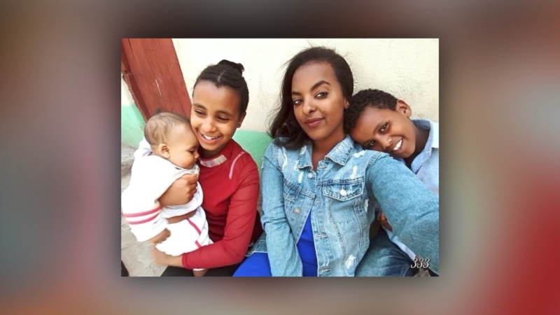 Azeb Gebrehiwot with her family from Tigray. (supplied)
