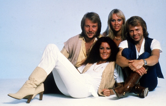 This 1977 photo shows members of Swedish pop group Abba, left to right: Bjorn Ulvaeus, Agnetha (known as Anna) Faltskog, Annifrid (known as Frida) Lyngstad and Benny Anderson.