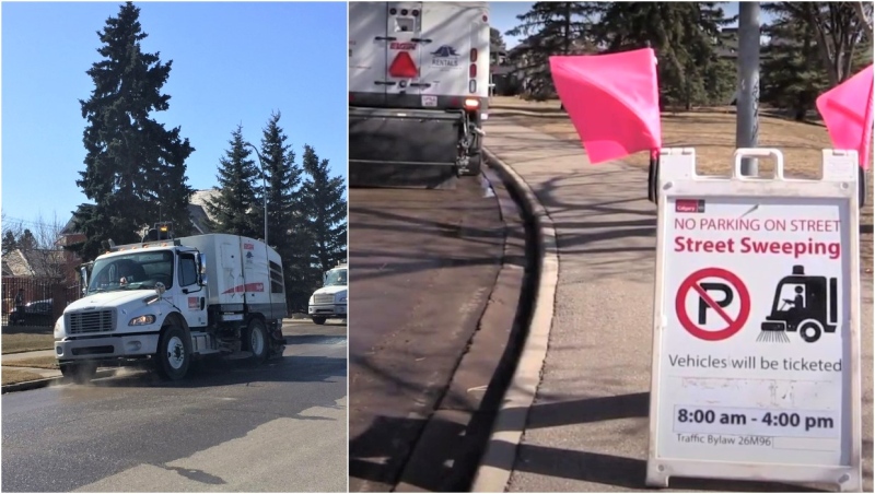 Street sweepers clear debris from Calgary roads. (Supplied by the City of Calgary) 
