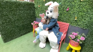 Wendel the Easter Bunny and Ana at St. Laurent Shopping Centre. (Dave Charbonneau/CTV News Ottawa)