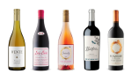 Wente Vineyards Morning Fog Chardonnay 2020, Sea Sun Pinot Noir 2019, Lakeview Cellars Serenity Pinot Noir Rosé 2020, Bonterra Merlot 2019, Benziger Cabernet Sauvignon 2018 