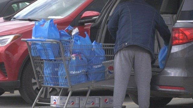 Walmart shoppers had to fill their carts with reusable bags on Friday, as the retail giant officially implemented an end to single use plastic bags in it’s stores. (Kimberley Johnson/CTV News Ottawa)