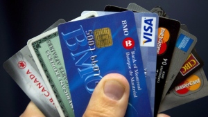 Credit cards are displayed in Montreal, in this file photo dated Wednesday, December 12, 2012. THE CANADIAN PRESS/Ryan Remiorz