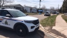 The RCMP responds to a shooting on Logan Lane in Moncton, N.B., on April 25, 2022. An 18-year-old man died from his injuries.