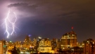 Lightning over Vancouver is seen in this 2020 image. (Shutterstock)
