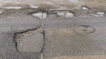 Potholes on Goulet Street in Winnipeg. (Source: Scott Andersson/CTV News)