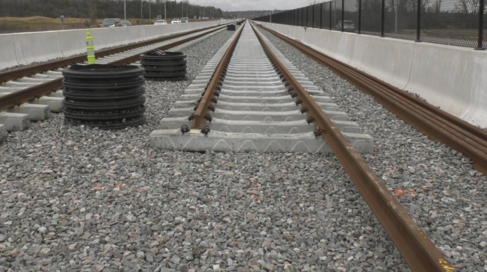 Stage 2 LRT rail tracks