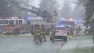Ottawa firefighters battled a two-alarm blaze on Cleopatra Drive on Wednesday, April 27, 2022. (Ottawa Fire Services)