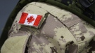 A Canadian flag is shown on the uniform of a member of the military in Trenton, Ont., on Thursday, Oct. 16, 2014. THE CANADIAN PRESS/Lars Hagberg