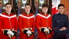 From left: Jack Hogarth, Andrei Honciu, Broden Murphy, and Andres Salek are seen in this combination photos from the Royal Military College. The four cadets were killed in a vehicle incident on campus on Friday, April 29, 2022. (Supplied)