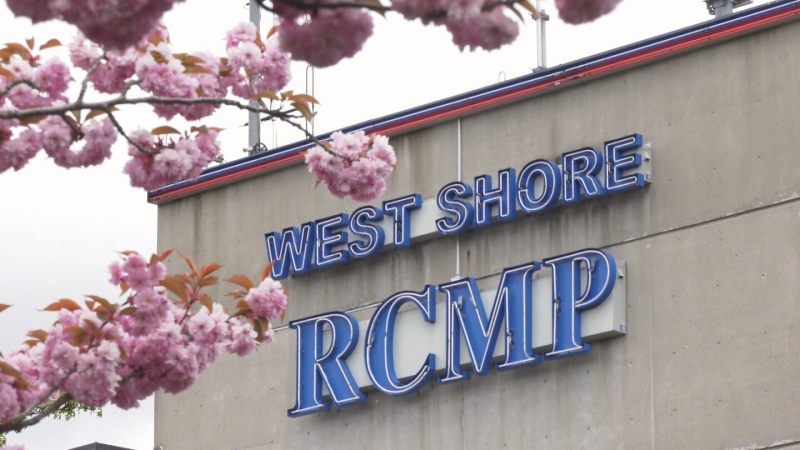 The West Shore RCMP detachment is seen on April 29, 2022. (CTV)