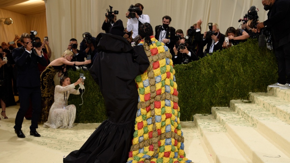 Rihanna and A$AP Rocky at the Met in 2021