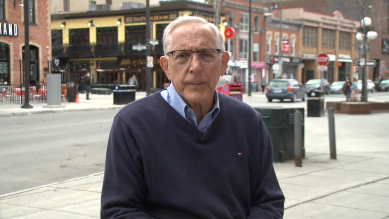 Bob Chiarelli, 80, during an interview with CTV News Ottawa after he kicked off his campaign for mayor by registering at the city's elections office Monday, May 2, 2022. 
