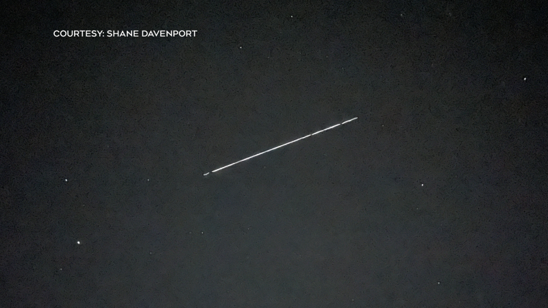 A train of Starlink satellites were spotted over the weekend. (Courtesy: Shane Davenport)