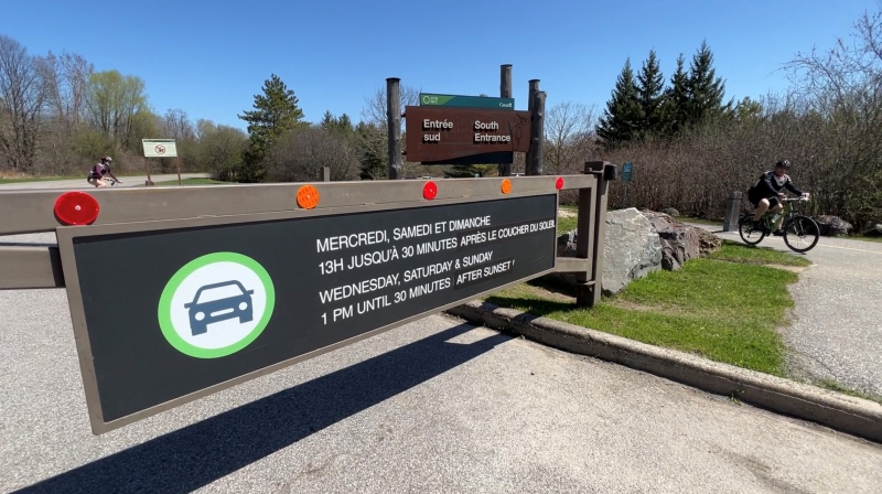 Gatineau Park has opened for the summer season but many of the roads leading to popular destinations have limited access to vehicles. Some argue that it is unfair and have started a petition to re-open roadways. (Tyler Fleming/CTV News).