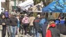 A busy Brockville Farmers Market on the first Saturday of May. (Nate Vandermeer/CTV News Ottawa)