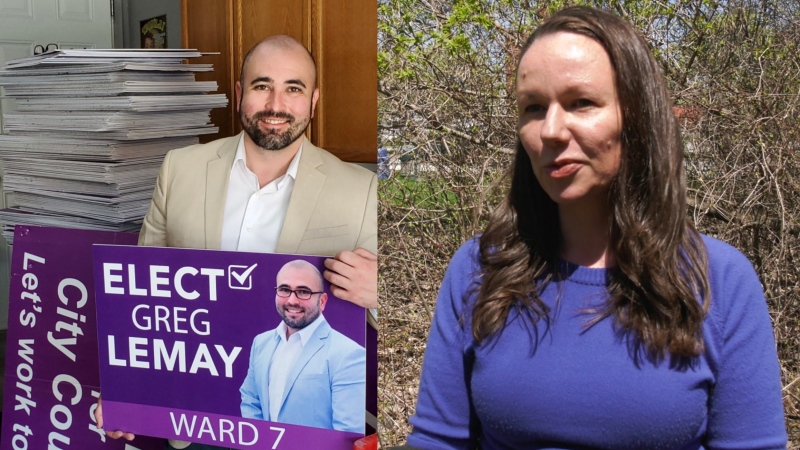 Greg Lemay and Darcie Renaud are among a small group of people who have filed their nomination papers to run for Windsor City Council in the October municipal election. (Rich Garton/CTV Windsor News)