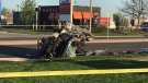  A crash on Hespeler Road in Cambridge that left two people dead and one seriously hurt. (Chris Thomson/CTV Kitchener) (May 13, 2022) 