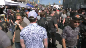 Large crowds are in Port Dover for a Friday the 13th biker rally. (Dan Lauckner/CTV Kitchener)
