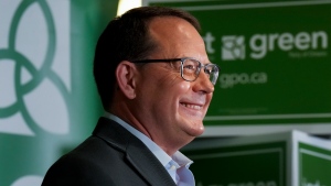 Green Party of Ontario Leader Mike Schreiner launches his party's fully-costed platform in Toronto on Thursday, May 12, 2022. THE CANADIAN PRESS/Nathan Denette
