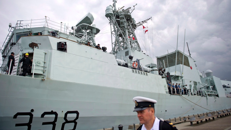 Canada's navy warship HMCS Winnipeg sits dockside in Vancouver, B.C., on Tuesday, June 10, 2014. THE CANADIAN PRESS/Jimmy Jeong