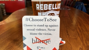 Rebellion Brewing is one of more than 20 businesses taking part in the YWCA Regina sexual assault coaster campaign. 
