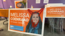 Kanata-Carleton NDP candidate Melissa Coenraad says several campaign signs have been damaged. (Natalie van Rooy/CTV News Ottawa)