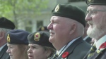 Hundreds of veterans and legion members march in downtown North Bay for the Royal Canadian Legion's Ontario Provincial Command convention. May 15/22 (Eric Taschner/CTV Northern Ontario)