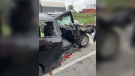 A teenage girl was taken to hospital in serious but stable condition after a head-on crash in Navan on Monday, May 16, 2022. (Ottawa Fire Services)