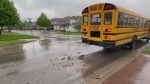 Rear-ended school bus