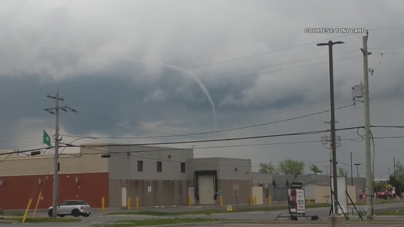 Viewer video of landspout tornado near Casselman 