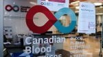 A blood donor clinic pictured at a shopping mall in Calgary, Alta., March 27, 2020. THE CANADIAN PRESS/Jeff McIntosh