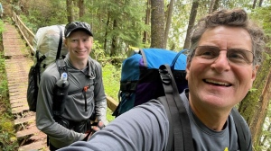 Father-son duo Ed and Bret Steinkamp on Vancouver Island's West Coast Trail. (Submitted)