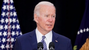 U.S. President Joe Biden speaks to families of victims of Saturday's shooting, law enforcement and first responders, and community leaders at the Delavan Grider Community Center in Buffalo, N.Y., Tuesday, May 17, 2022. (AP Photo/Andrew Harnik)