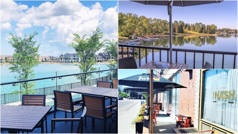 Chairman’s Steakhouse (left), The Lake House (top right) and The Nash (bottom right) locations are among those featured on a list of Canada’s 100 Best Restaurants for Outdoor Dining. (Photos via Facebook) 