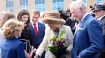 Prince Charles and Camilla, Duchess of Cornwall greet well-wishers in St. John's during the start a three-day Canadian tour, Tuesday, May 17, 2022. THE CANADIAN PRESS/Paul Chiasson