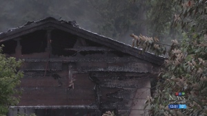 An investigation is underway after an explosive fire on 100 Avenue in Surrey. 