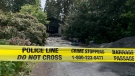 A Surrey home was behind police tape on May 17, 2022, after an early morning fire.