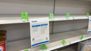 Experts say supply chain issues and panic buying are leading to baby formula shortages. (Colton Praill / CTV News Ottawa)