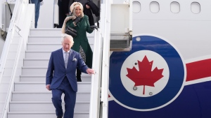 Prince Charles and Camilla, Duchess of Cornwall arrive in Ottawa as part of a three-day Canadian tour, Tuesday, May 17, 2022. (Paul Chiasson/THE CANADIAN PRESS)