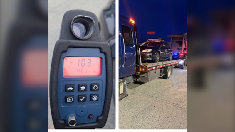 A driver in London was caught going 103 km/h in a posted 60 km/h zone. (Source: London police)