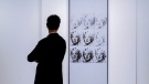 Andy Warhol's 'Nine Marilyns' on display at Sotheby's auction house in New York, on Nov. 5, 2021. (Mary Altaffer / AP)