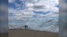 An ice shove on the shore of Sandy Bar Beach. (Sharon Stadnek)