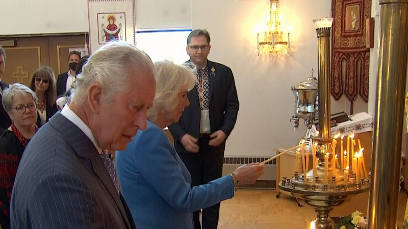 Prince Charles and Camilla in church