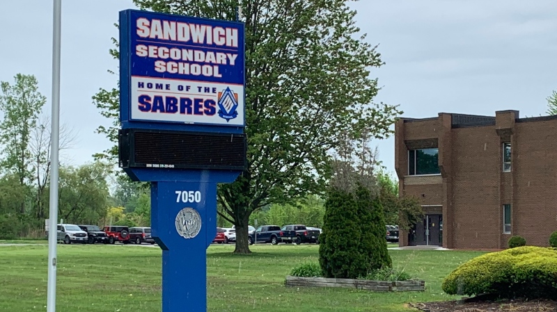 Sandwich Secondary School in LaSalle, Ont. on Wednesday, May 18, 2022. (Chris Campbell/ CTV News Windsor)