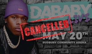 Friday's DaBaby concert in Greater Sudbury has been cancelled, Greater Sudbury announced Wednesday. (Supplied)