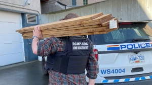 Some of the seized lumber is shown. (West Shore RCMP)