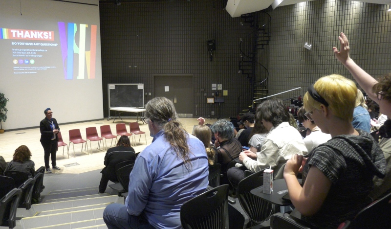 A two-day symposium is underway at Cambrian College that aims to create and enhance support for students who are part of the LGTBQ2S community, as well as allies.  (Lyndsay Aelick/CTV News)